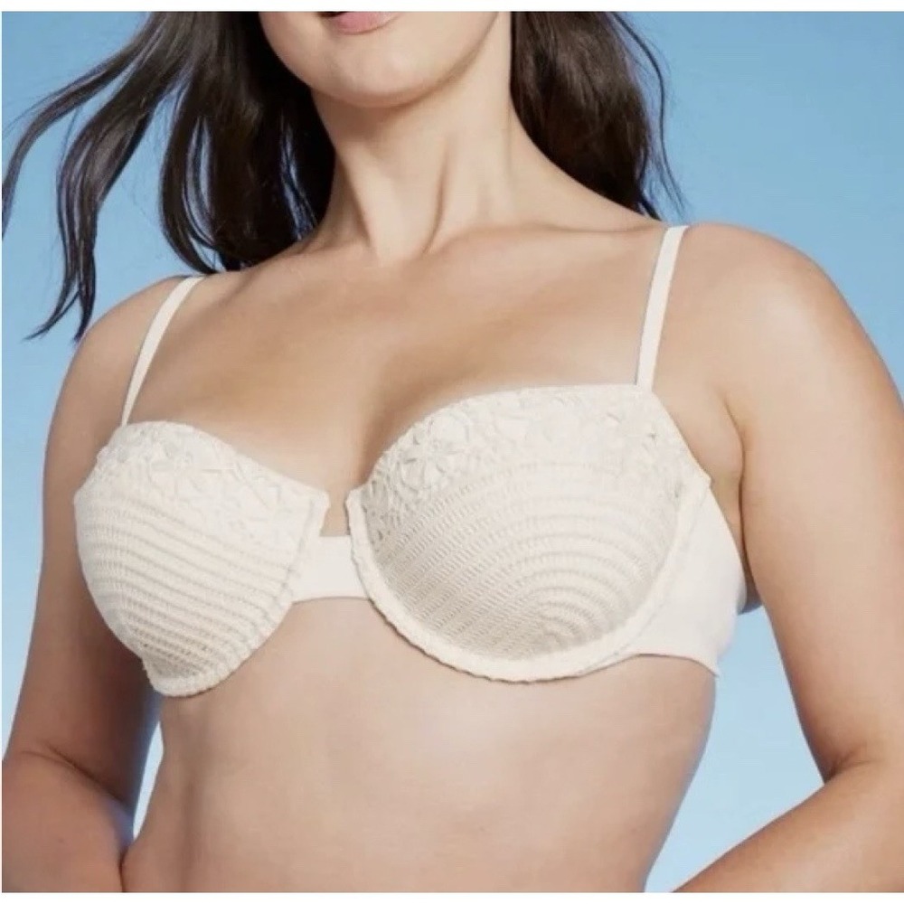 Women's Crochet Underwire Bikini Top - Shade & Shore™ Off-White 36D